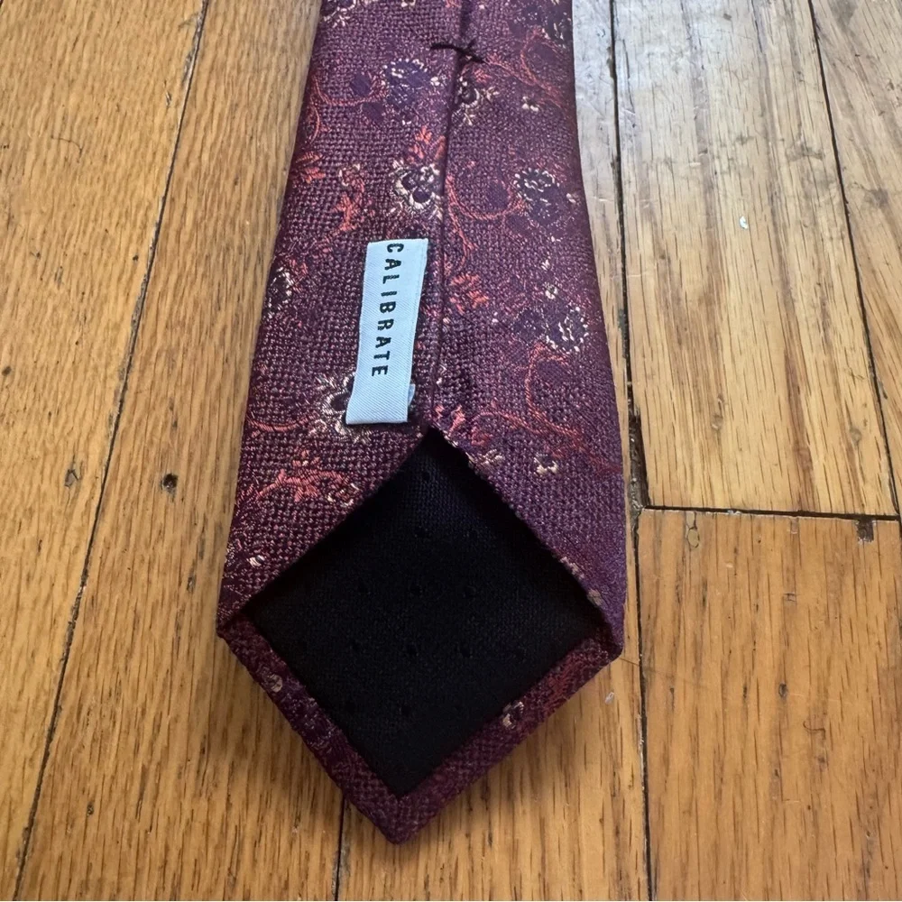 C2 by Calibrate Burgundy Floral Tie - Picture 3 of 10